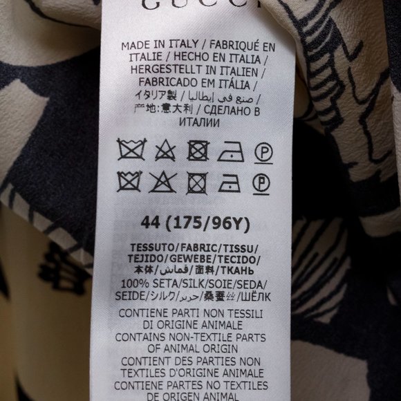 Gucci Black and White Floral Silk Blouse - Picture 11 of 16